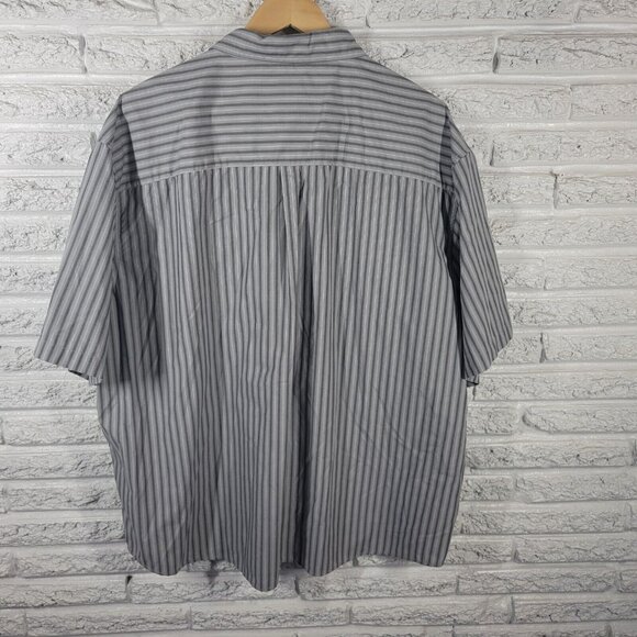 Haband Mens Shirt 3XL Western Short Sleeve Gray Stripe Snaps Pockets STR148XE - Picture 5 of 7